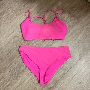 Hot pink high leg bikini